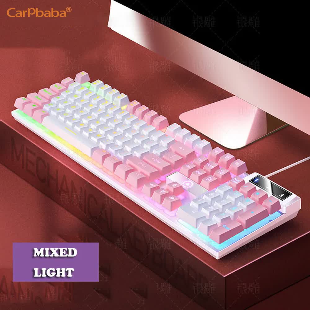 Carpbaba K500 104-toetsen USB  - Pc Gaming Pink recensie en prijs