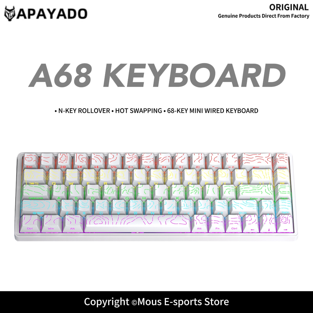 APAYADO A68 Bedraad mechanisch - Pc Gaming Pink recensie en prijs